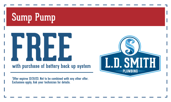 Coupon for a Free Sump Pump with purchase of battery backup system