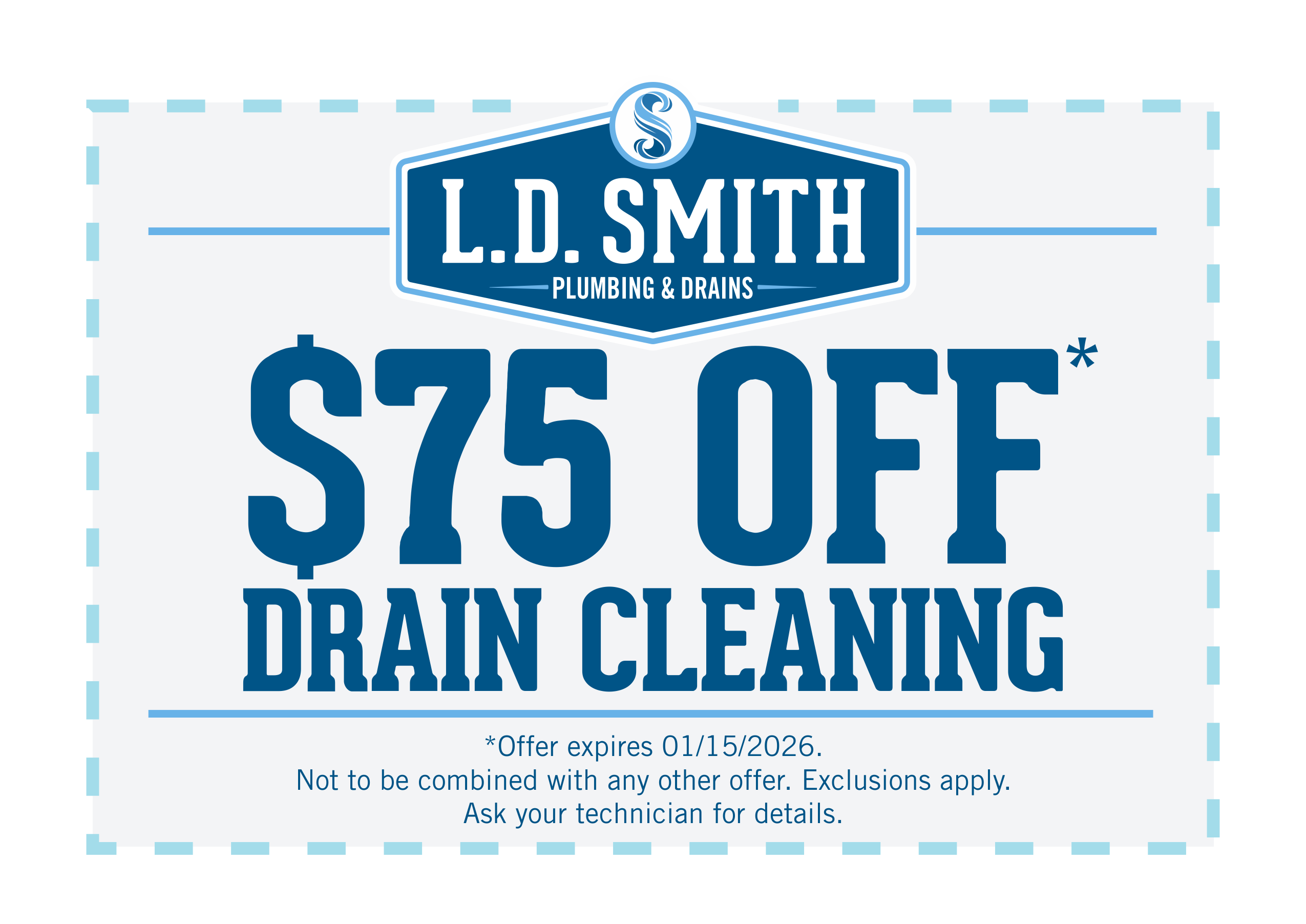 75 OFF DRAIN CLEANING white